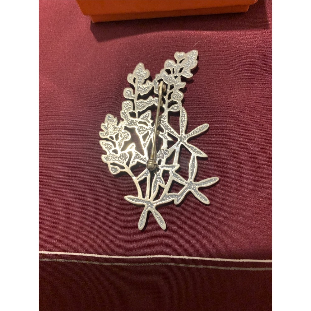 Retired James Avery LARGE Texas Bluebonnet Brooch Pin 2.25" Approx. 925 Silver - Picture 3 of 6